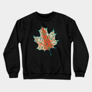 Watercolour Leaf Skeleton in Autumn Fall Colours Crewneck Sweatshirt